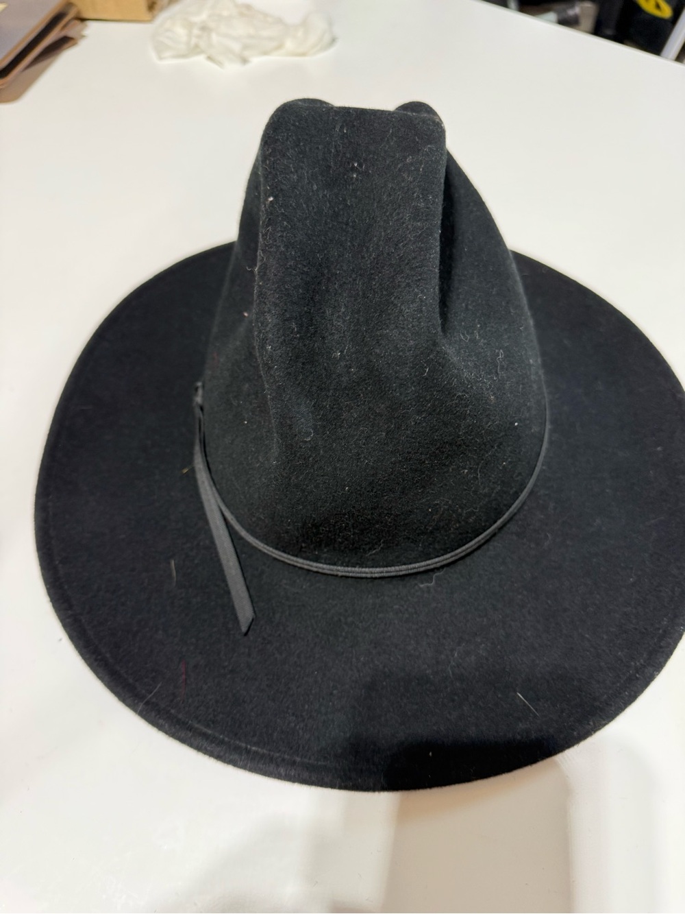 Henschel Hat Company Black Wool Felt Cowboy Hat Western Outback Size Medium USA